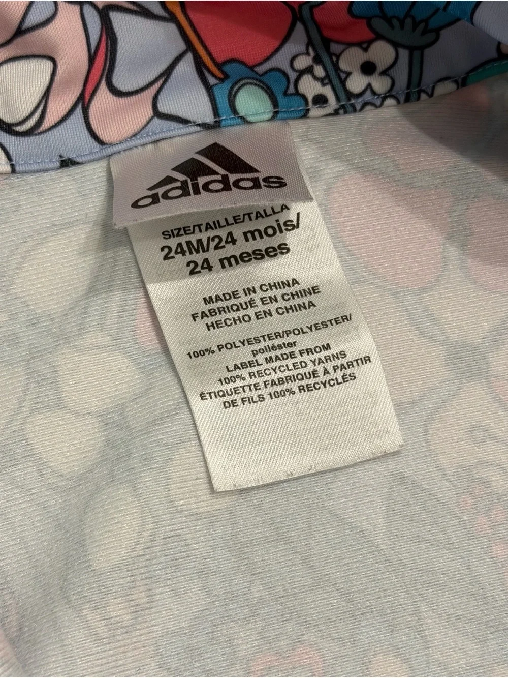 Adidas Girls Floral Zip-Front Jacket | 24 M